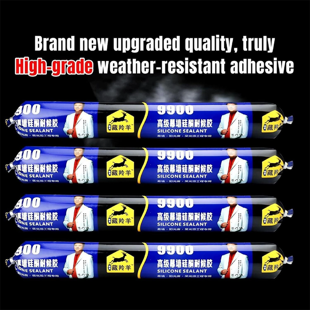 Waterproof Silicone Sealant 9900, Heavy-Duty Leak Repair Adhesive for Roof, Pipes, Tanks, Glass & Bathroom Sealing (All-Weather, Multi-Surface Use)